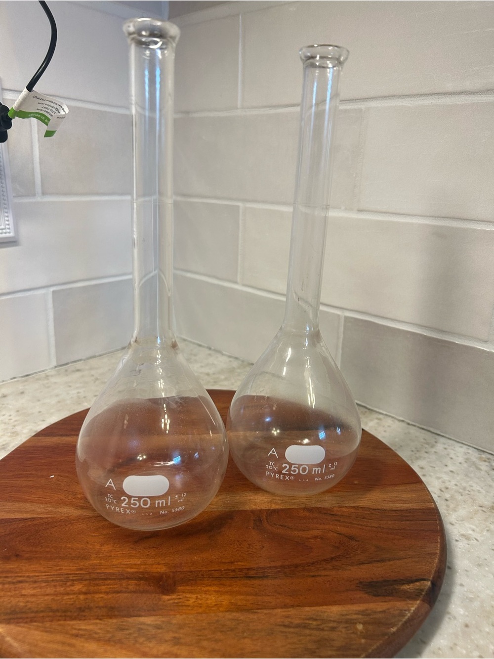 Pyrex Clear Glass Decorative Flasks - Pair